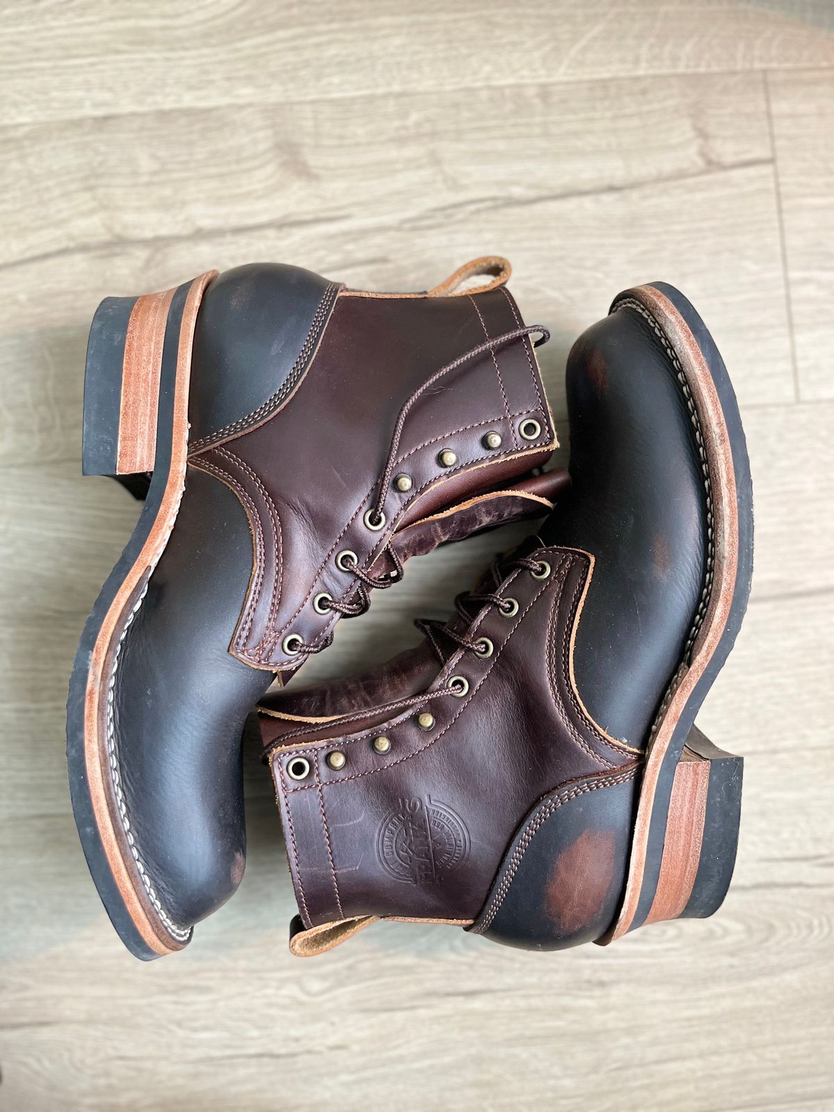 Photo by Qltyboots on December 1, 2023 of the Frank's Boots Wilshire in Seidel Mocha Oil Tan.