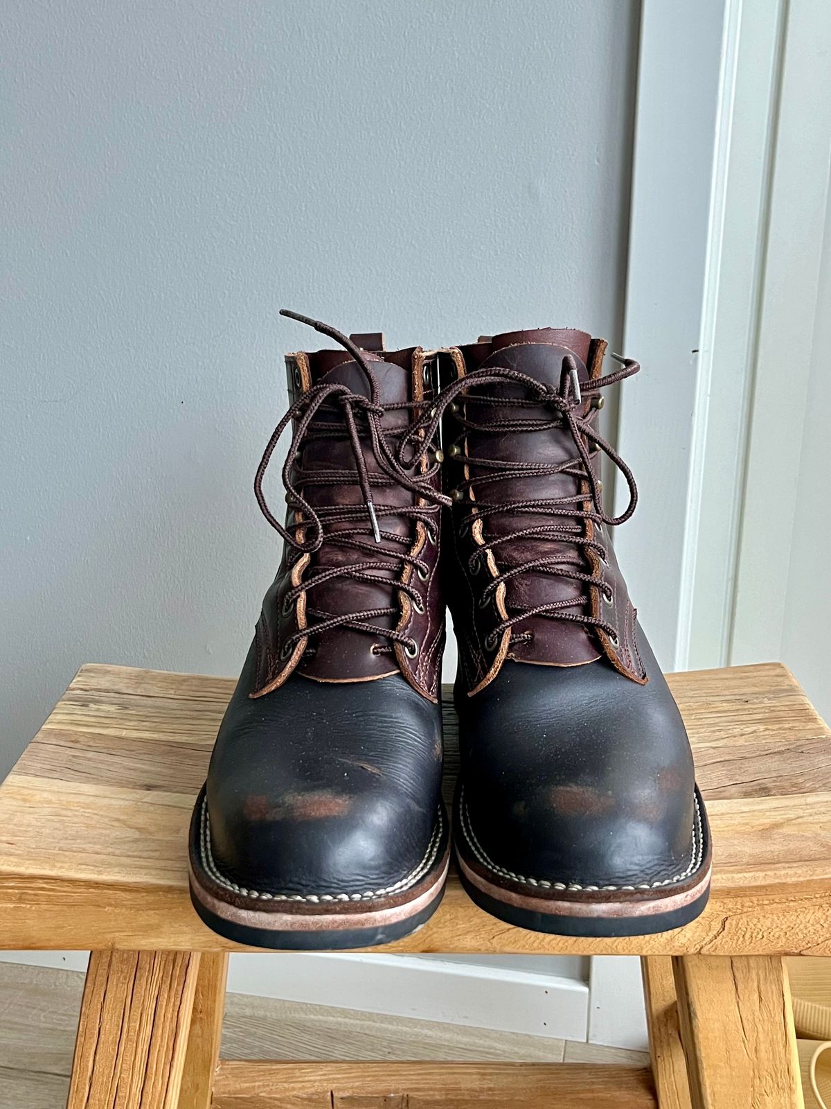 Photo by Qltyboots on February 1, 2024 of the Frank's Boots Wilshire in Seidel Mocha Oil Tan.