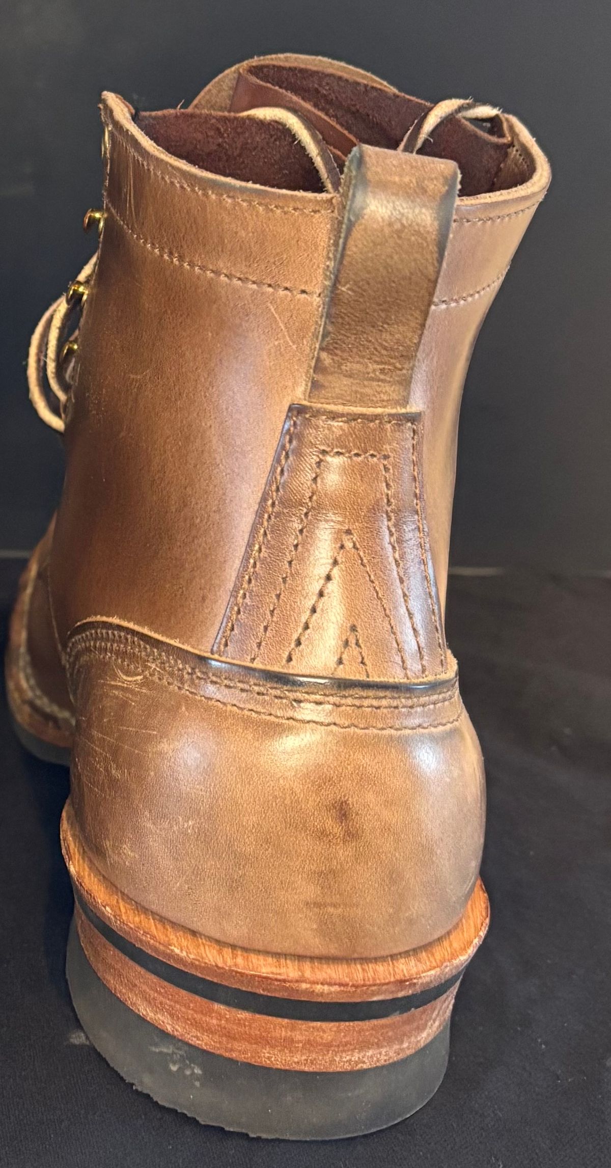 Photo by Qltyboots on January 28, 2025 of the Nicks MTO in Horween Natural Chromexcel.