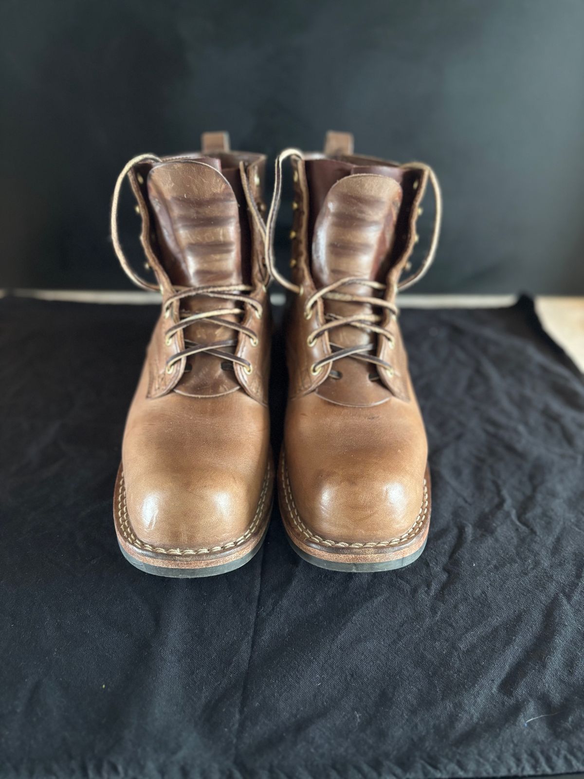 Photo by Qltyboots on March 1, 2025 of the Nicks MTO in Horween Natural Chromexcel.
