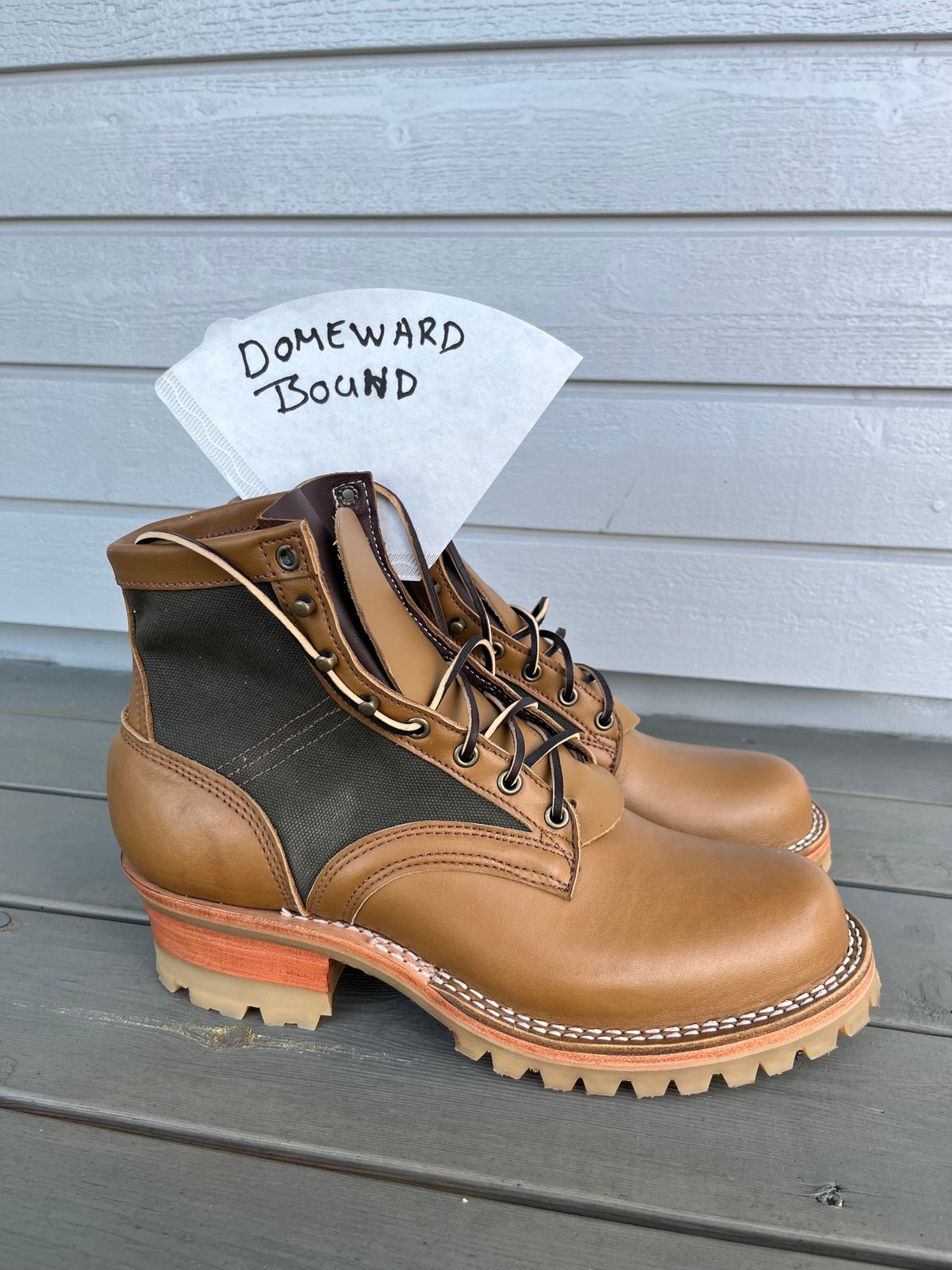 Photo by Qltyboots on October 1, 2023 of the Frank's Boots Ryker AT in Seidel Tan Teton.