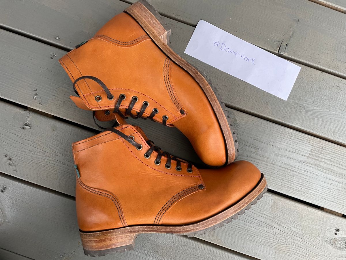 Photo by Qltyboots on October 1, 2022 of the Dundas Footwear Type 01 in Badalassi Carlo Cognac Minerva.