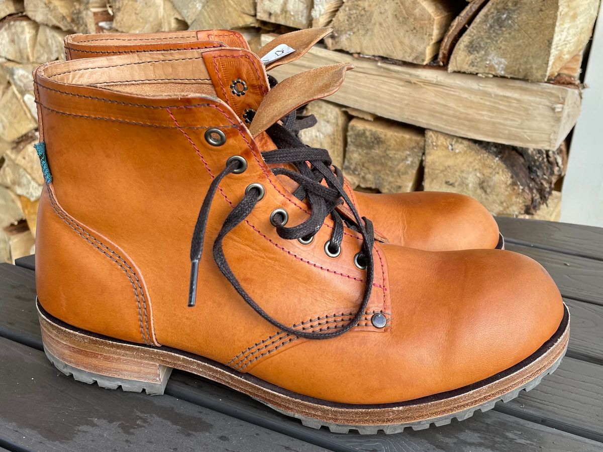 Photo by Qltyboots on October 12, 2022 of the Dundas Footwear Type 01 in Badalassi Carlo Cognac Minerva.