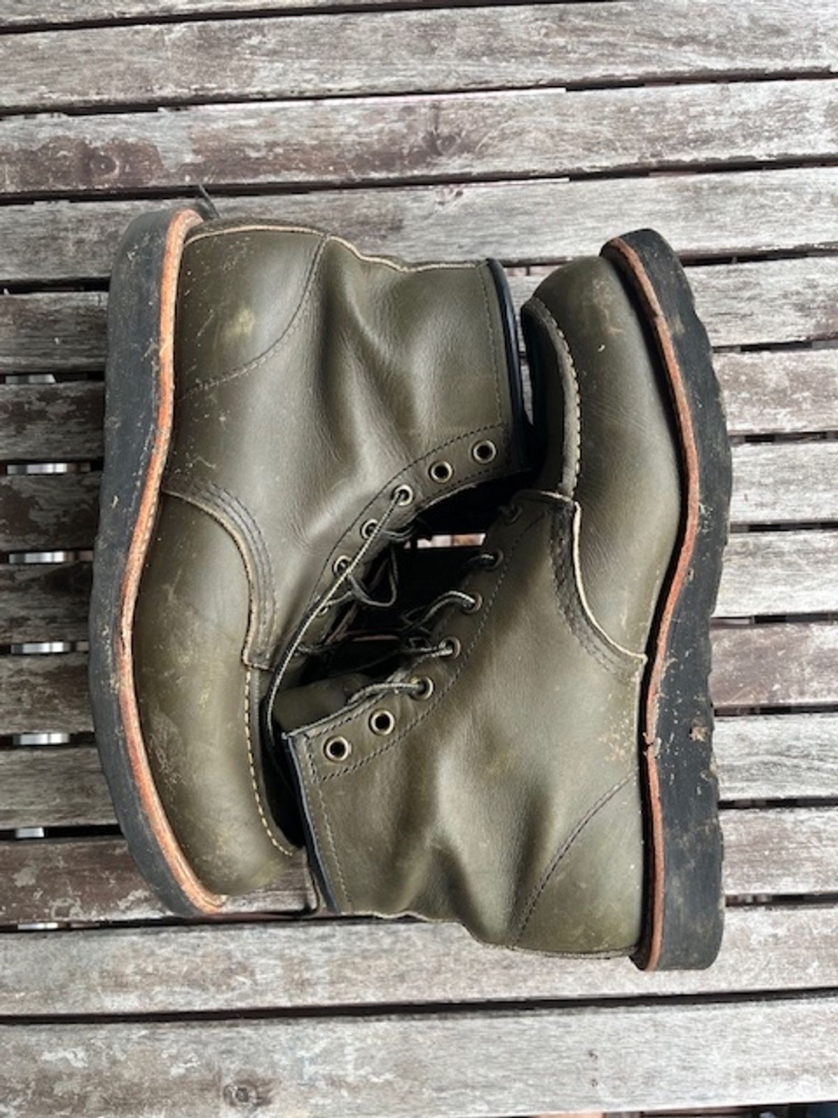Photo by amekajihead on January 1, 2024 of the Red Wing 6-Inch Classic Moc in S.B. Foot Alpine Portage.