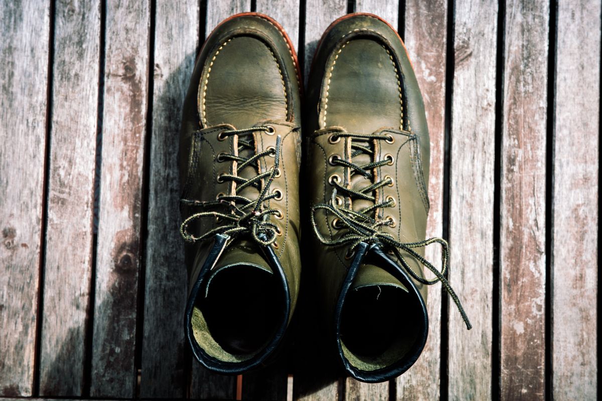 Photo by amekajihead on April 1, 2024 of the Red Wing 6-Inch Classic Moc in S.B. Foot Alpine Portage.