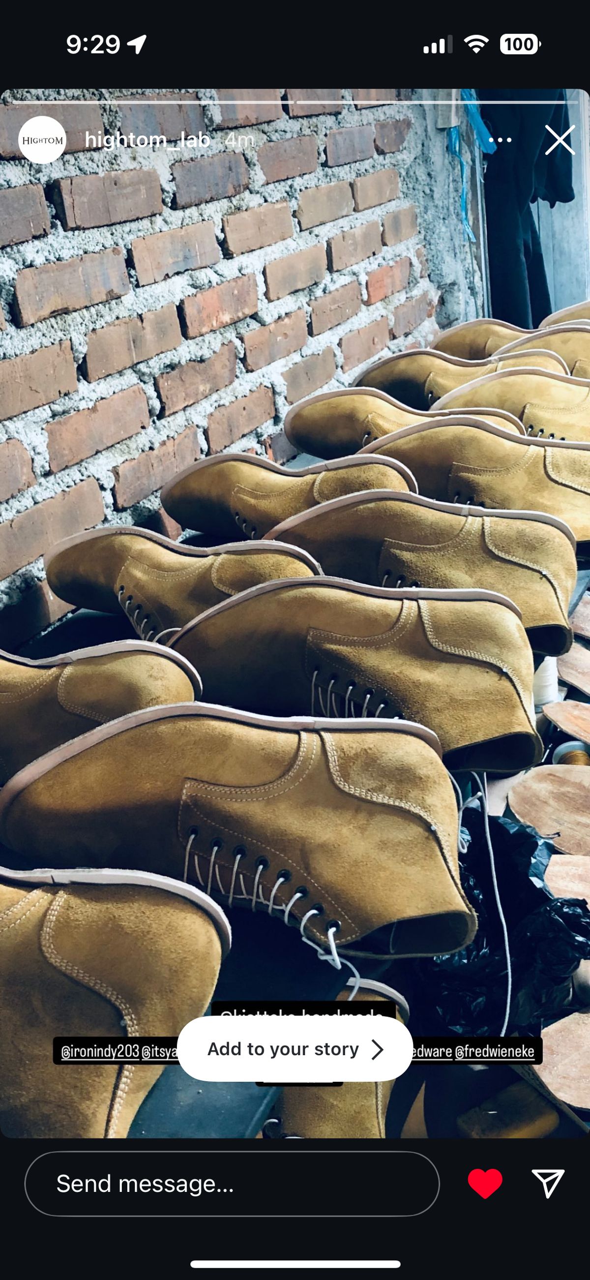 Photo by Oncomingstorm on October 3, 2024 of the Kiattoko Handmade Boondockers in Horween Wheat Chamois Roughout.