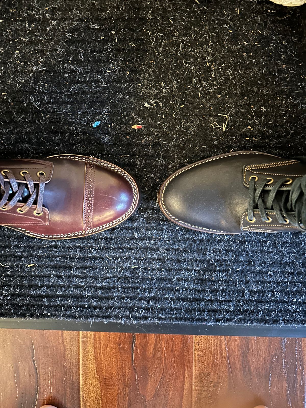 Photo by Oncomingstorm on September 9, 2024 of the Onderhoud SVC03 Service Boot in Horween Color 8 Shell Cordovan & Wickett & Craig Black Milled Traditional Harness.