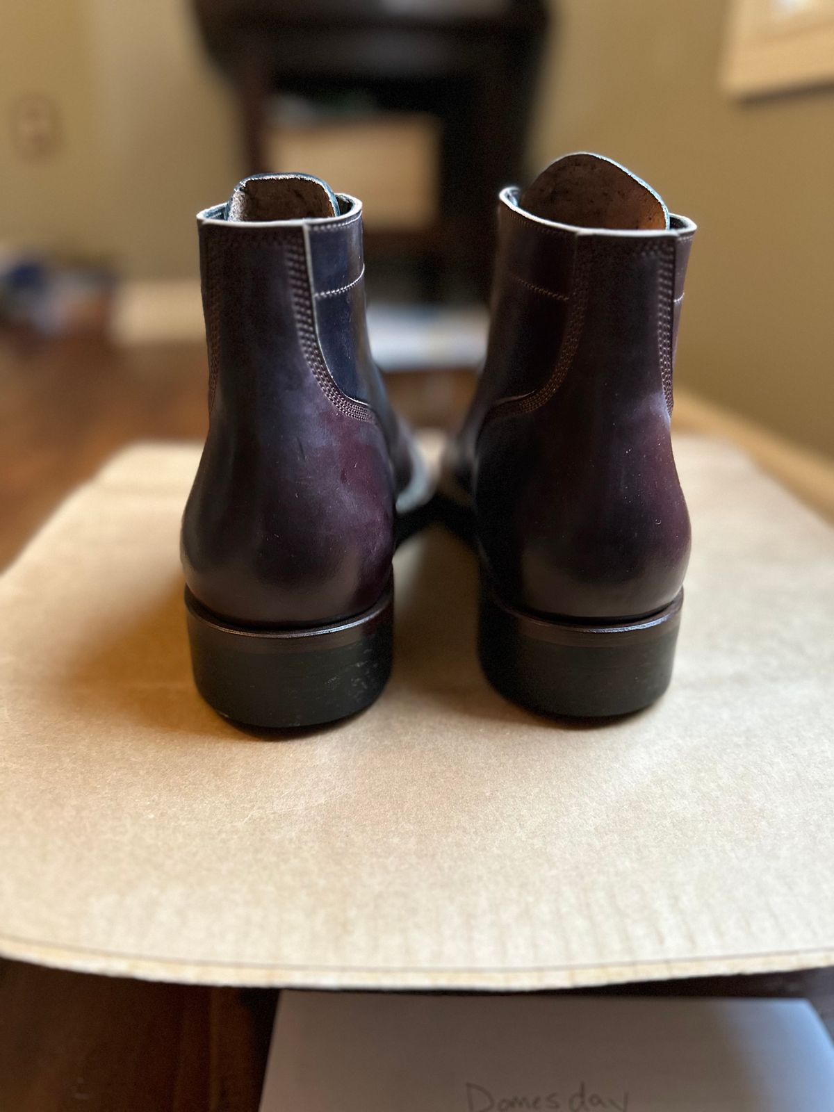 Photo by Oncomingstorm on October 3, 2024 of the Onderhoud SVC03 Service Boot in Horween Color 8 Shell Cordovan & Wickett & Craig Black Milled Traditional Harness.