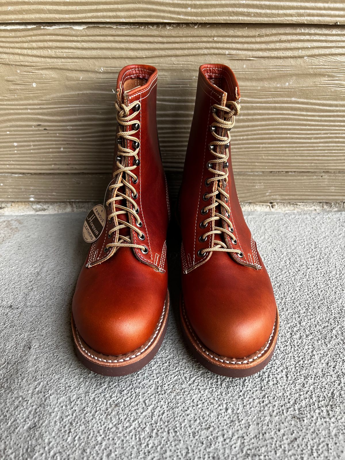 Photo by central209 on October 15, 2024 of the Thorogood 1892 Tomahawk Boot in Horween Cognac Chromexcel.