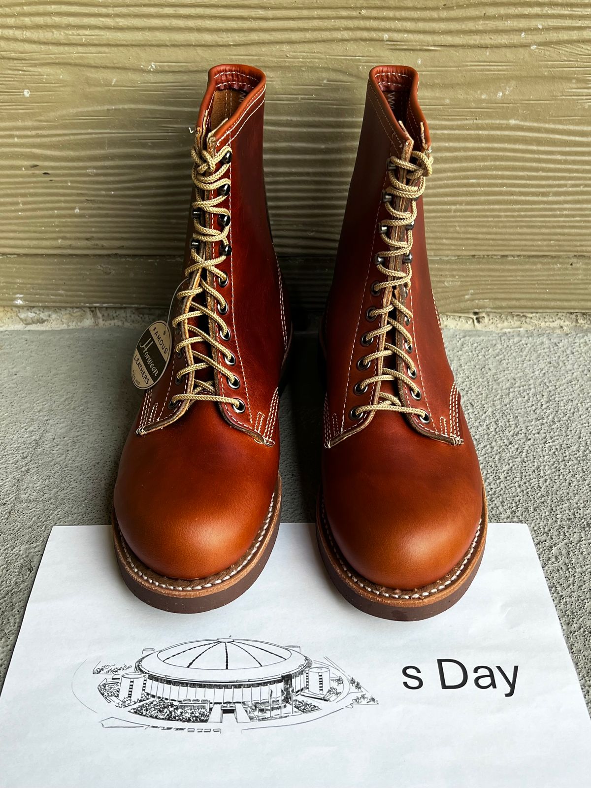 Photo by central209 on October 15, 2024 of the Thorogood 1892 Tomahawk Boot in Horween Cognac Chromexcel.