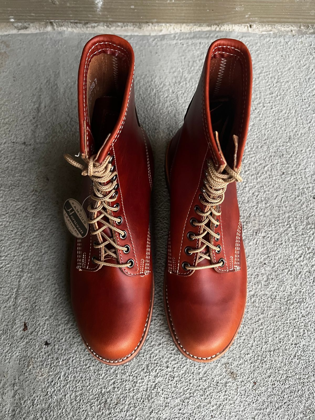 Photo by central209 on October 15, 2024 of the Thorogood 1892 Tomahawk Boot in Horween Cognac Chromexcel.