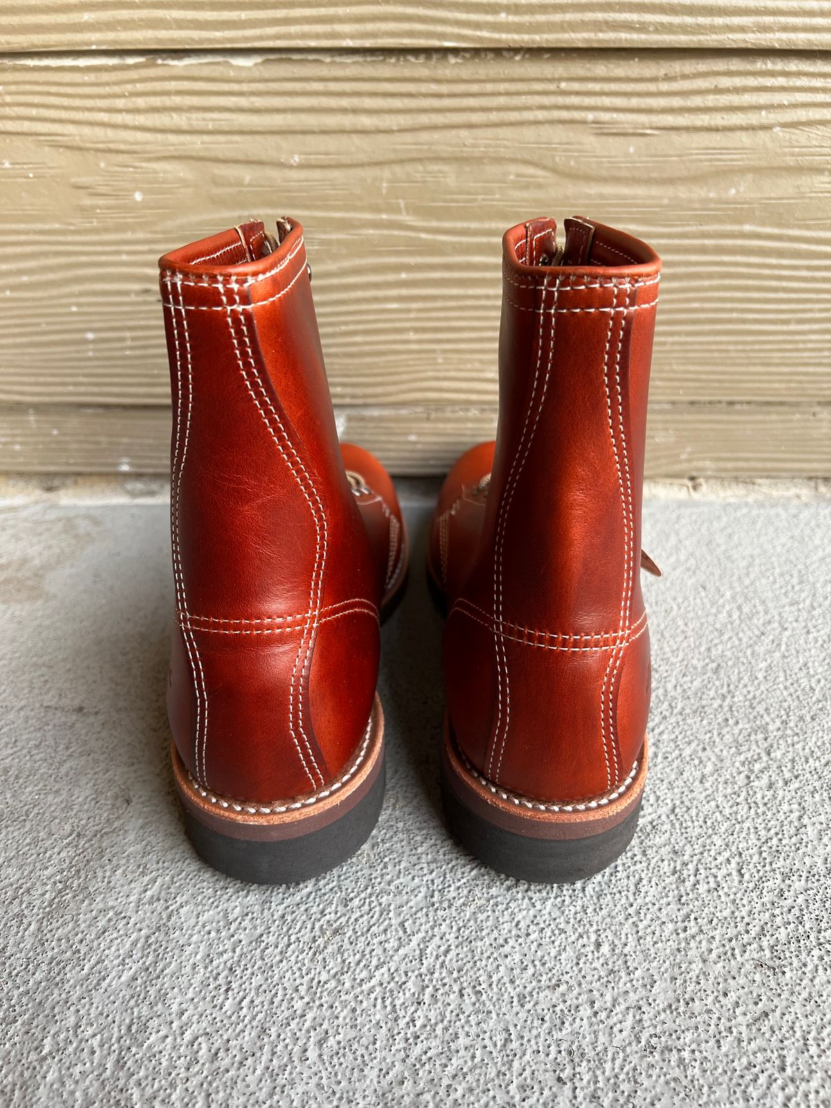 Photo by central209 on October 15, 2024 of the Thorogood 1892 Tomahawk Boot in Horween Cognac Chromexcel.