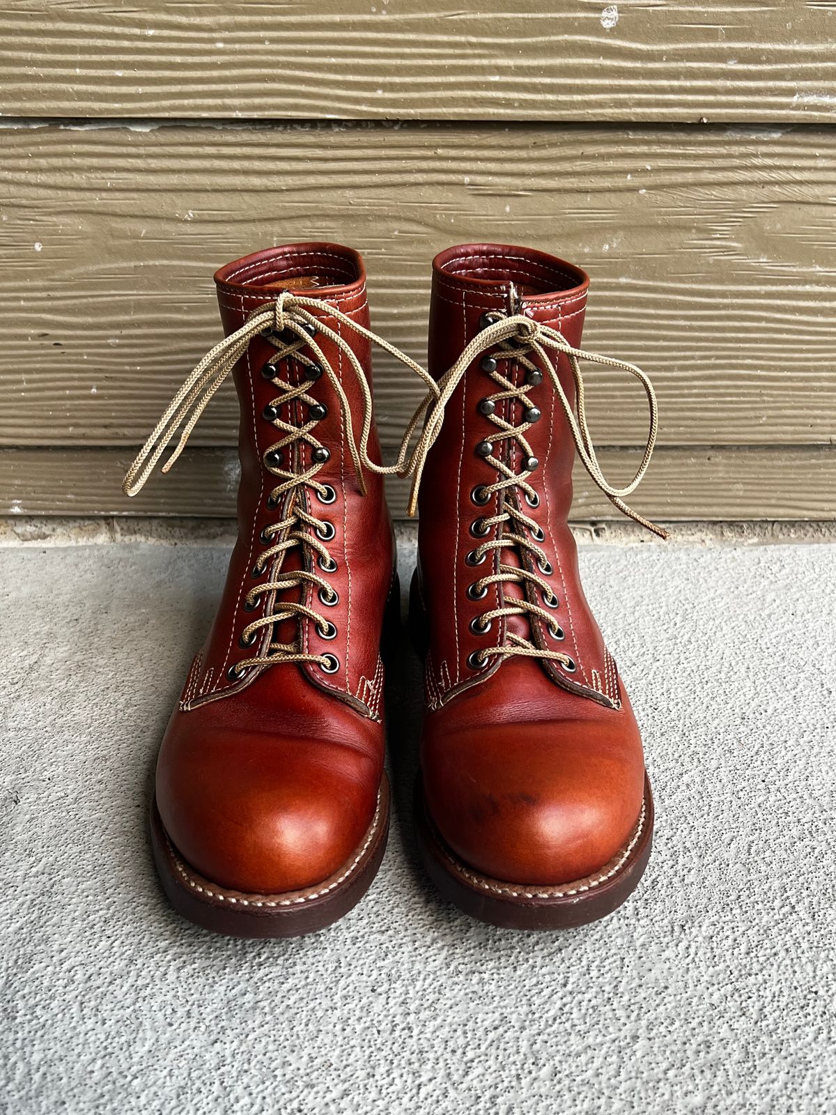 Photo by central209 on November 5, 2024 of the Thorogood 1892 Tomahawk Boot in Horween Cognac Chromexcel.