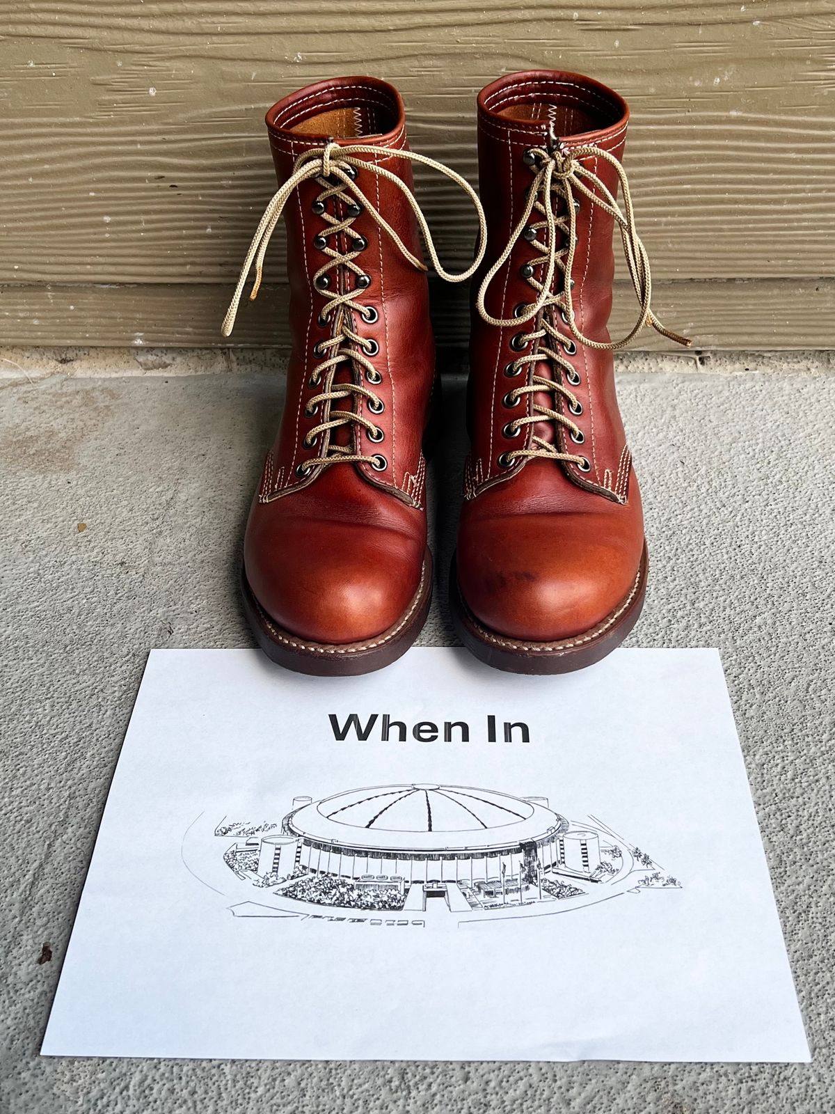Photo by central209 on November 5, 2024 of the Thorogood 1892 Tomahawk Boot in Horween Cognac Chromexcel.