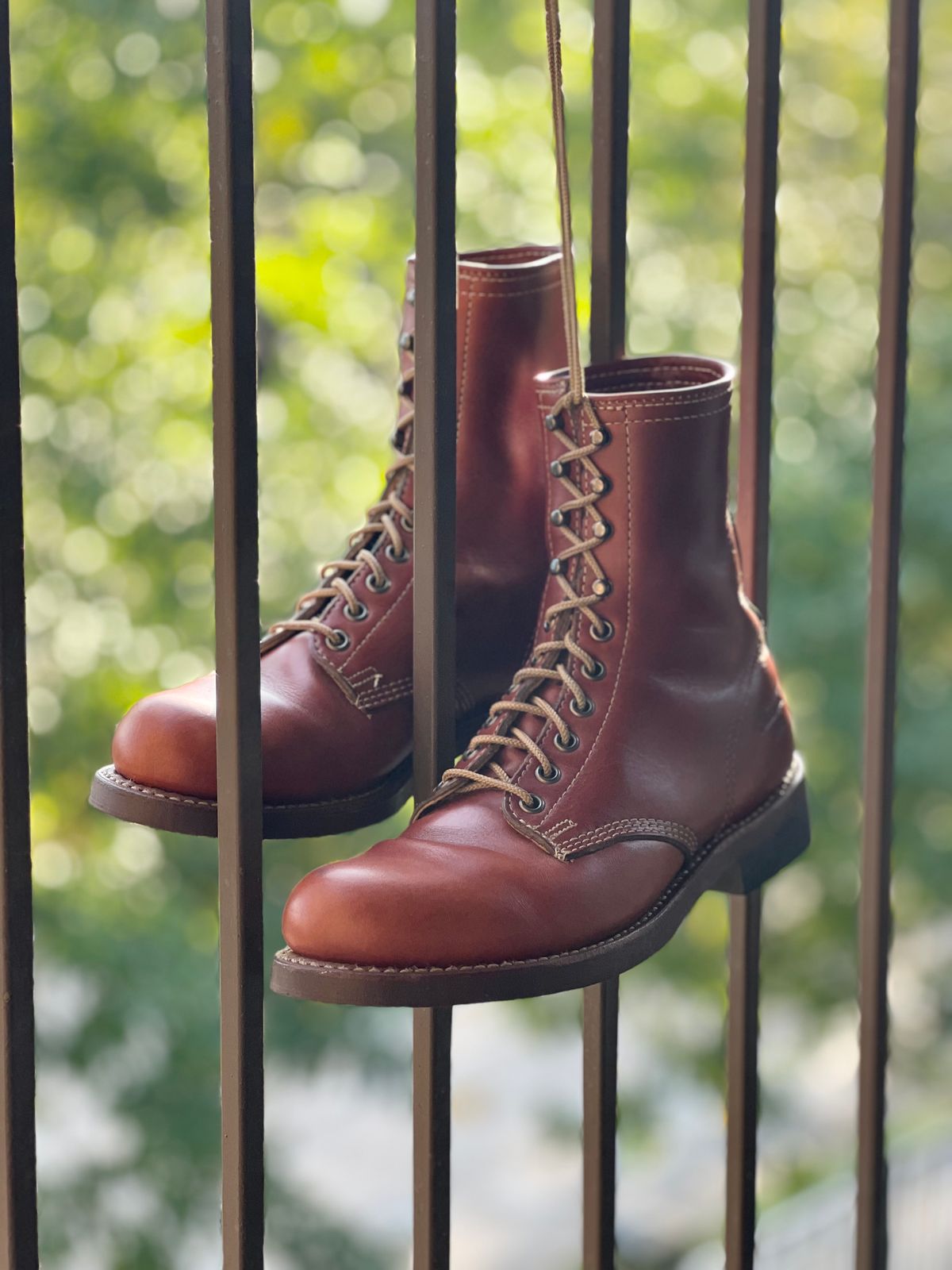 Photo by central209 on November 5, 2024 of the Thorogood 1892 Tomahawk Boot in Horween Cognac Chromexcel.
