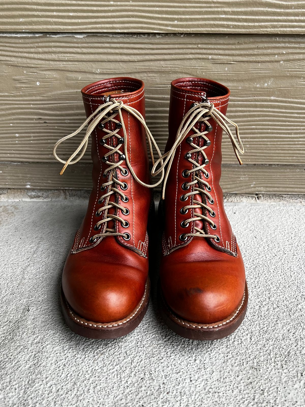 Photo by central209 on December 5, 2024 of the Thorogood 1892 Tomahawk Boot in Horween Cognac Chromexcel.