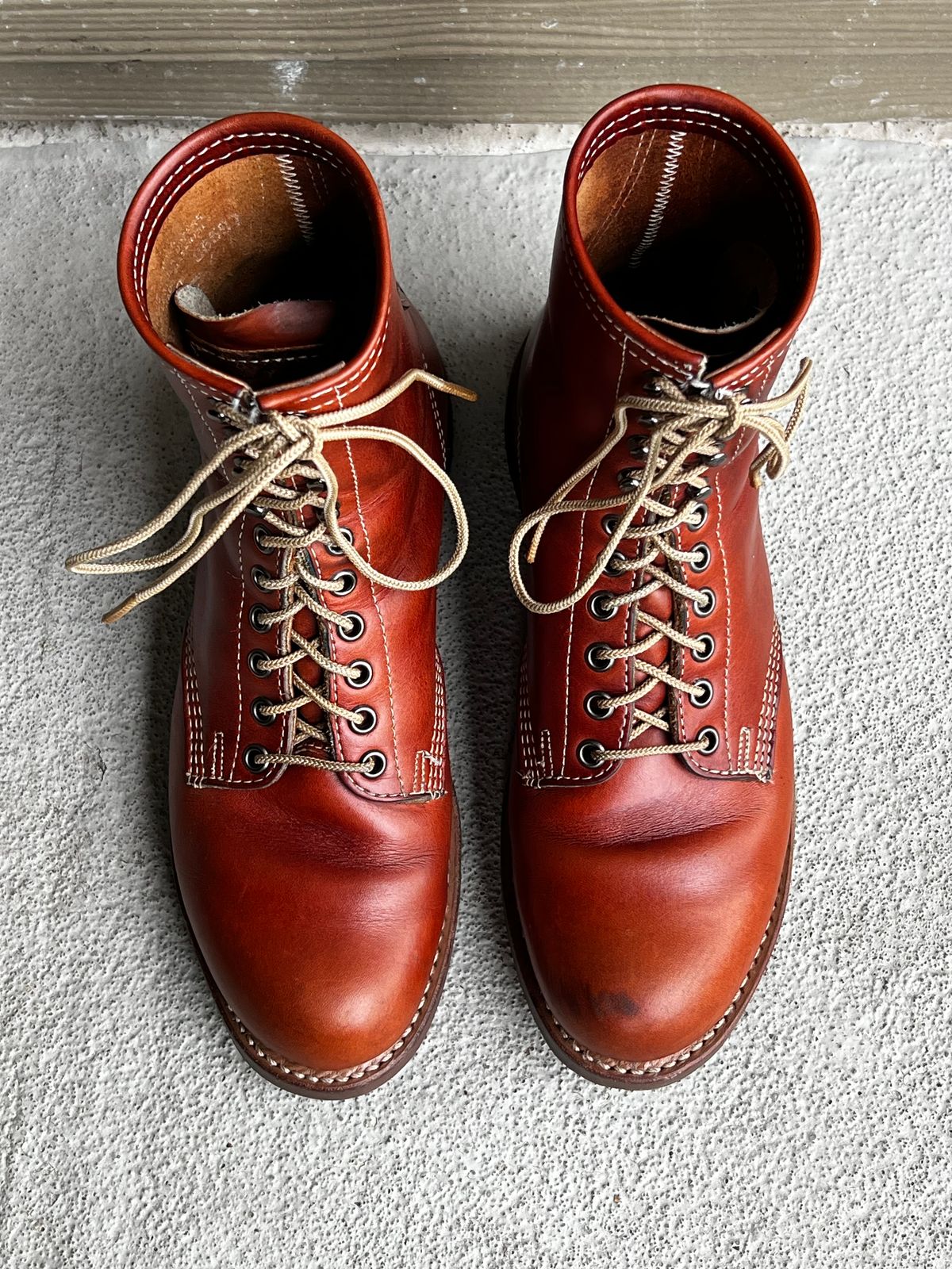 Photo by central209 on December 5, 2024 of the Thorogood 1892 Tomahawk Boot in Horween Cognac Chromexcel.