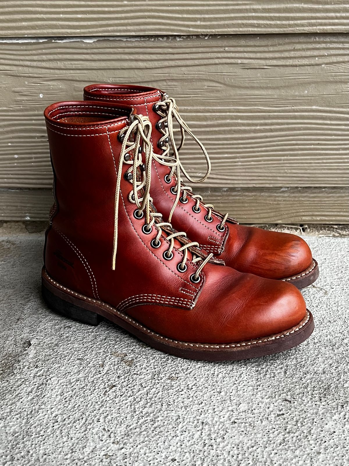 Photo by central209 on January 5, 2025 of the Thorogood 1892 Tomahawk Boot in Horween Cognac Chromexcel.