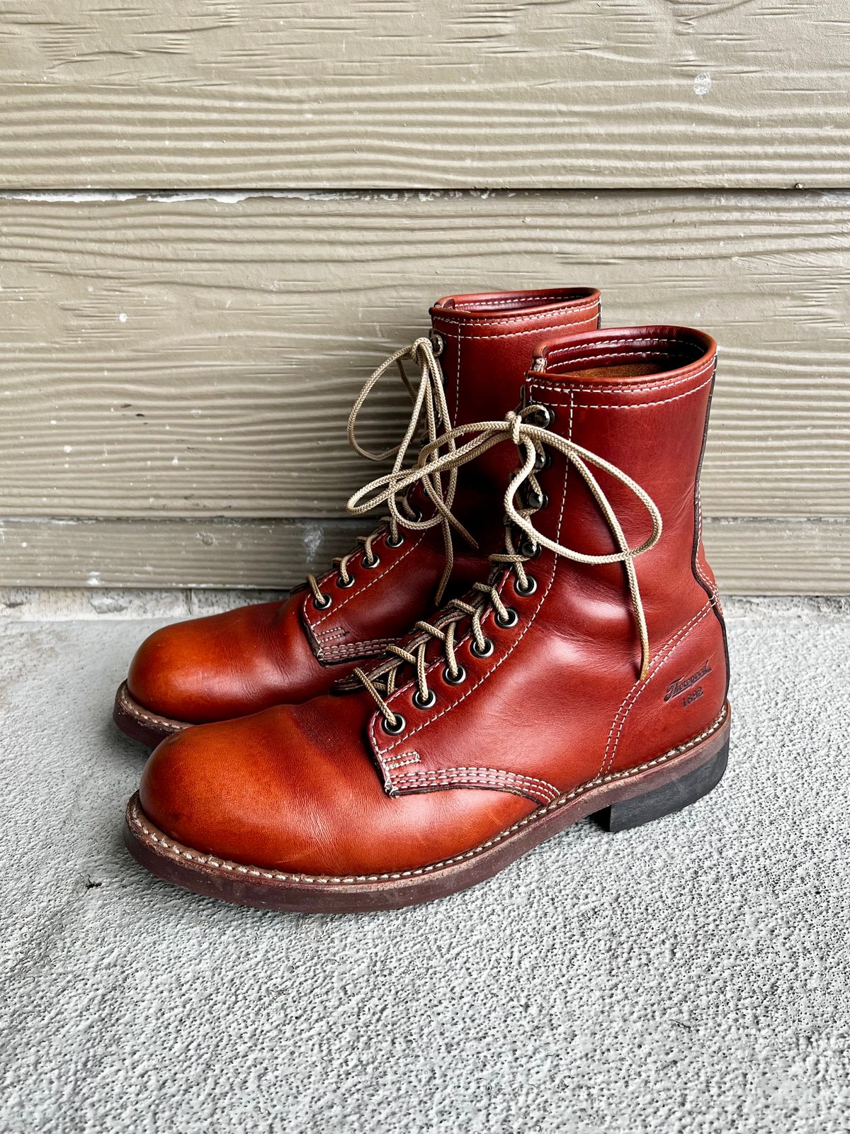 Photo by central209 on February 5, 2025 of the Thorogood 1892 Tomahawk Boot in Horween Cognac Chromexcel.