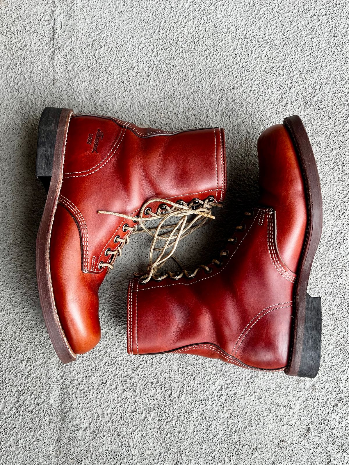 Photo by central209 on February 5, 2025 of the Thorogood 1892 Tomahawk Boot in Horween Cognac Chromexcel.