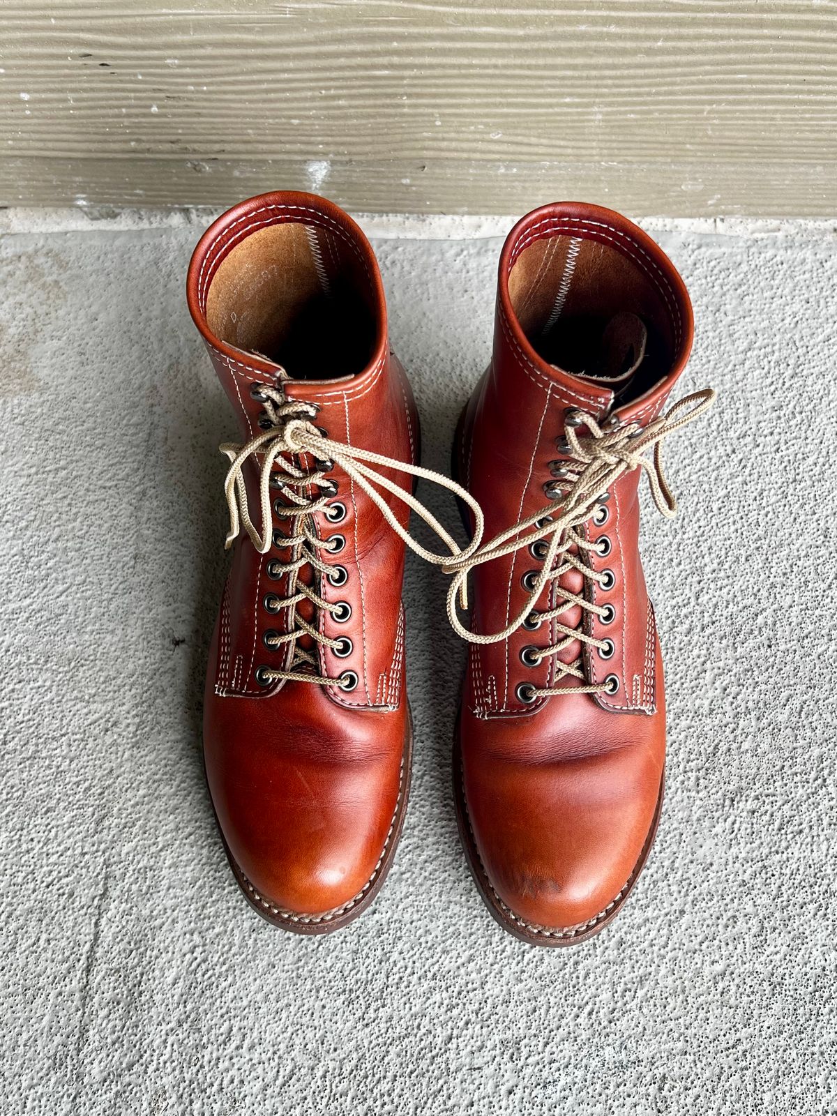 Photo by central209 on February 5, 2025 of the Thorogood 1892 Tomahawk Boot in Horween Cognac Chromexcel.
