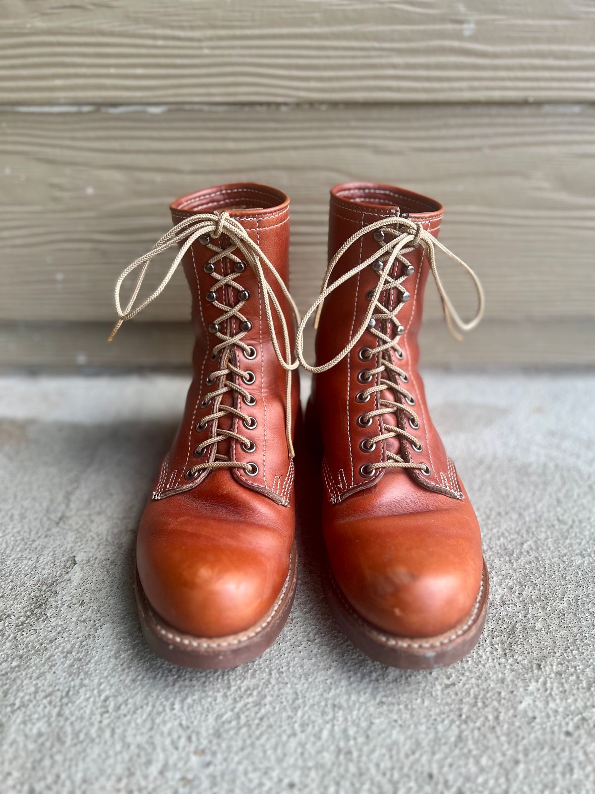 Photo by central209 on March 4, 2025 of the Thorogood 1892 Tomahawk Boot in Horween Cognac Chromexcel.