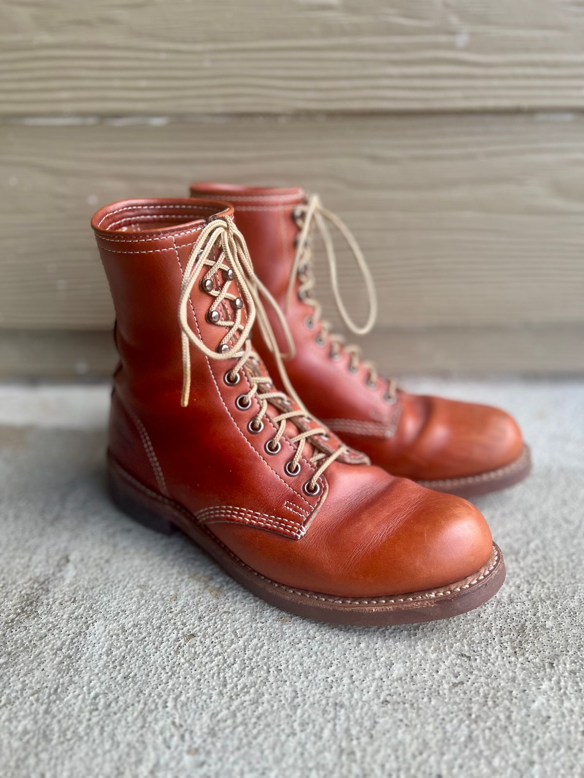 Photo by central209 on March 4, 2025 of the Thorogood 1892 Tomahawk Boot in Horween Cognac Chromexcel.