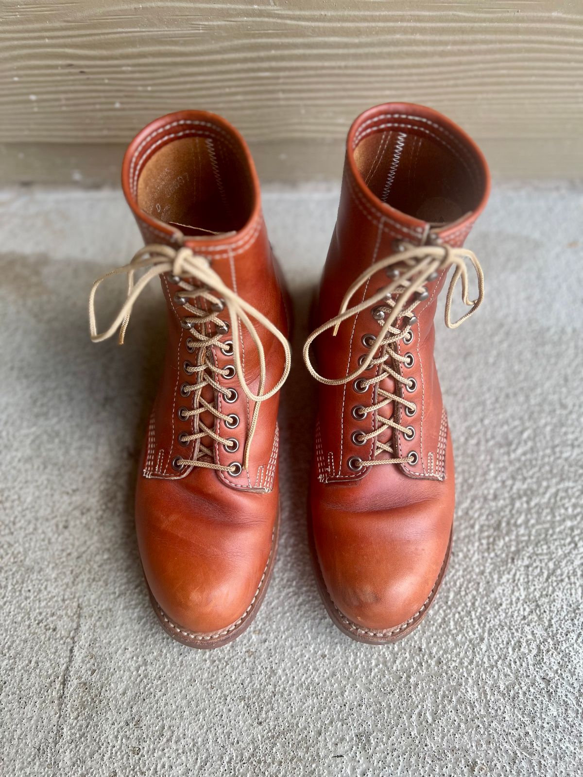 Photo by central209 on March 4, 2025 of the Thorogood 1892 Tomahawk Boot in Horween Cognac Chromexcel.