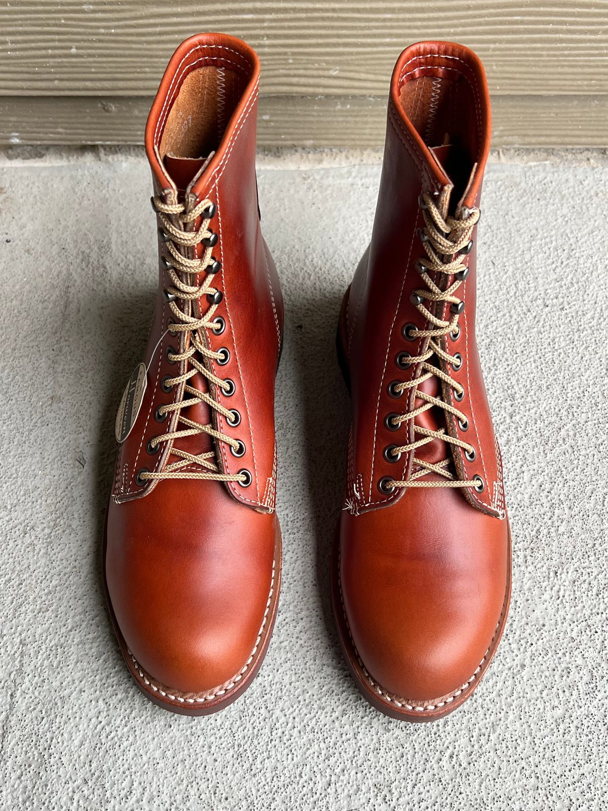 Photo by central209 on March 21, 2024 of the Thorogood 1892 Tomahawk Boot in Horween Cognac Chromexcel.