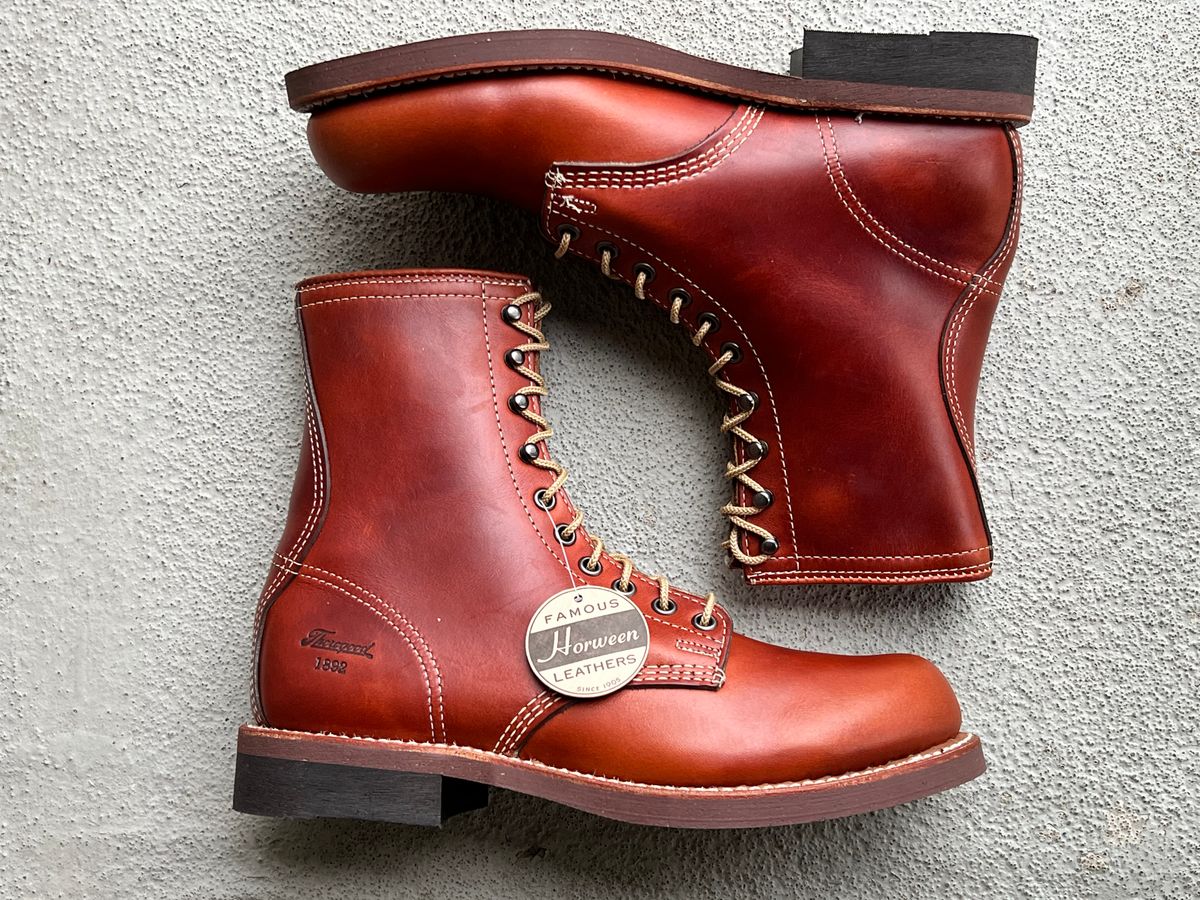 Photo by central209 on March 21, 2024 of the Thorogood 1892 Tomahawk Boot in Horween Cognac Chromexcel.