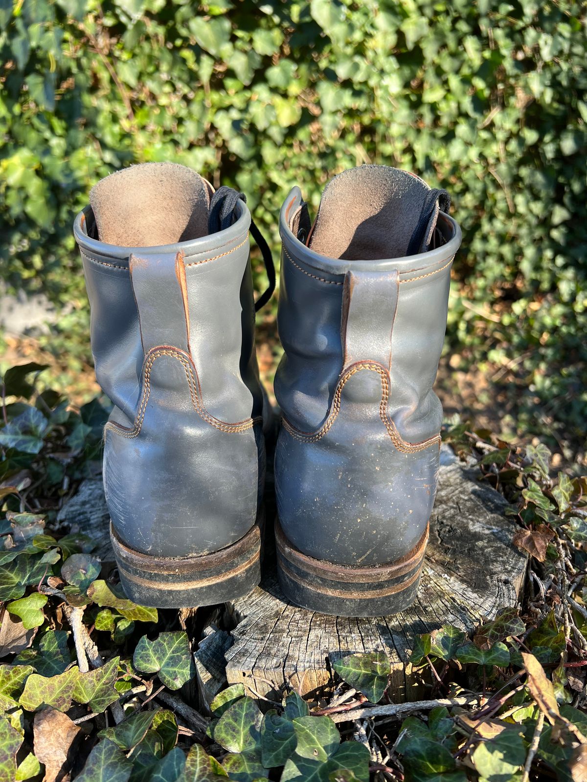 Photo by DalesLeatherworks on February 4, 2025 of the Iron Boots The Chosen One in Maryam Grigio Shell Cordovan.