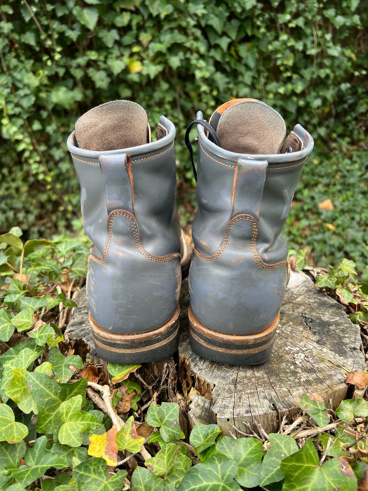 Photo by DalesLeatherworks on April 4, 2025 of the Iron Boots The Chosen One in Maryam Grigio Shell Cordovan.