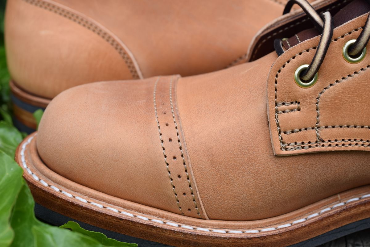 Photo by DalesLeatherworks on October 2, 2023 of the Truman Service Boot in Natural Horse Rump.