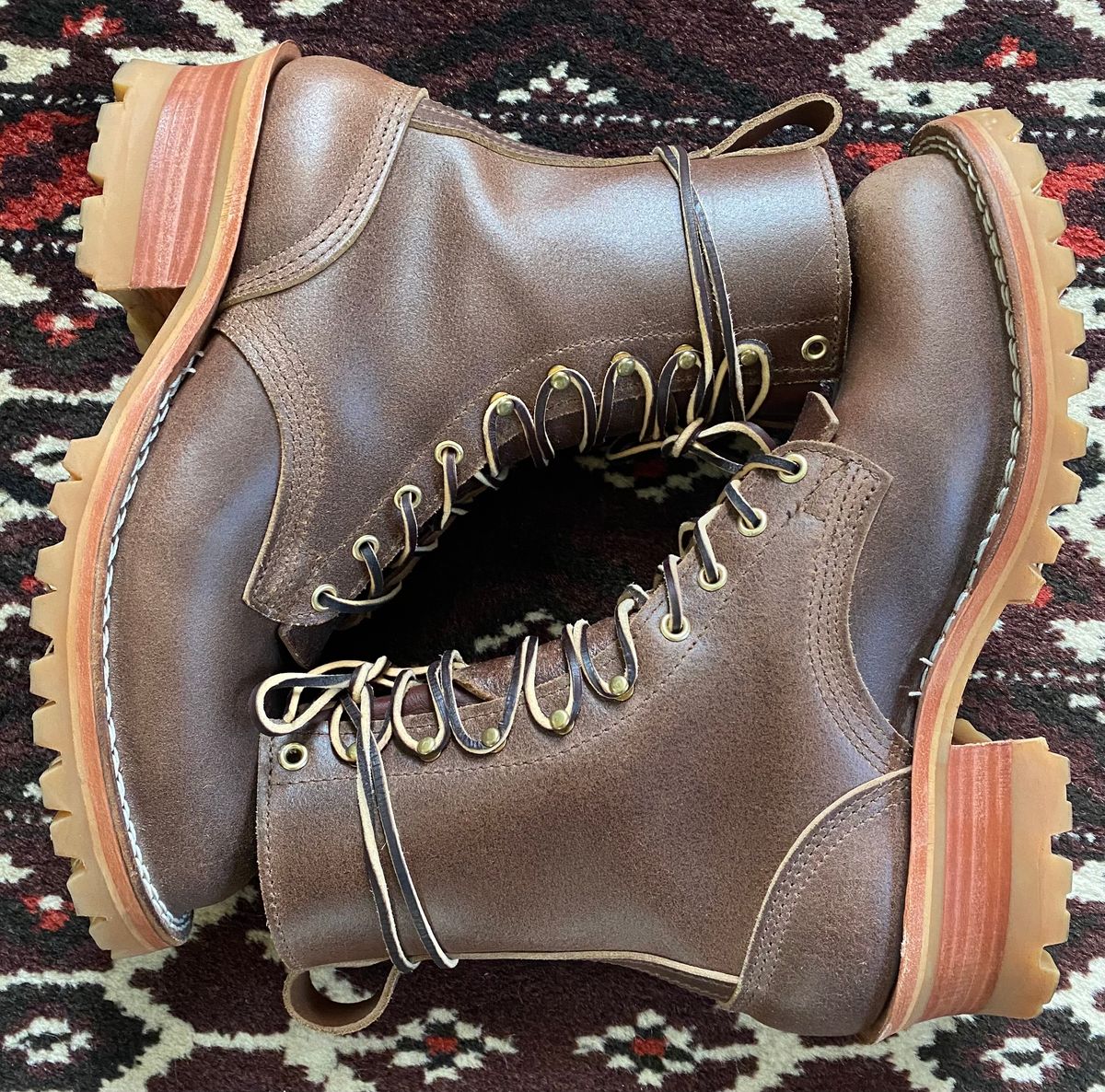 Photo by CJBennett411 on October 1, 2023 of the Nicks Unknown Model in Horween Brown Waxed Flesh.
