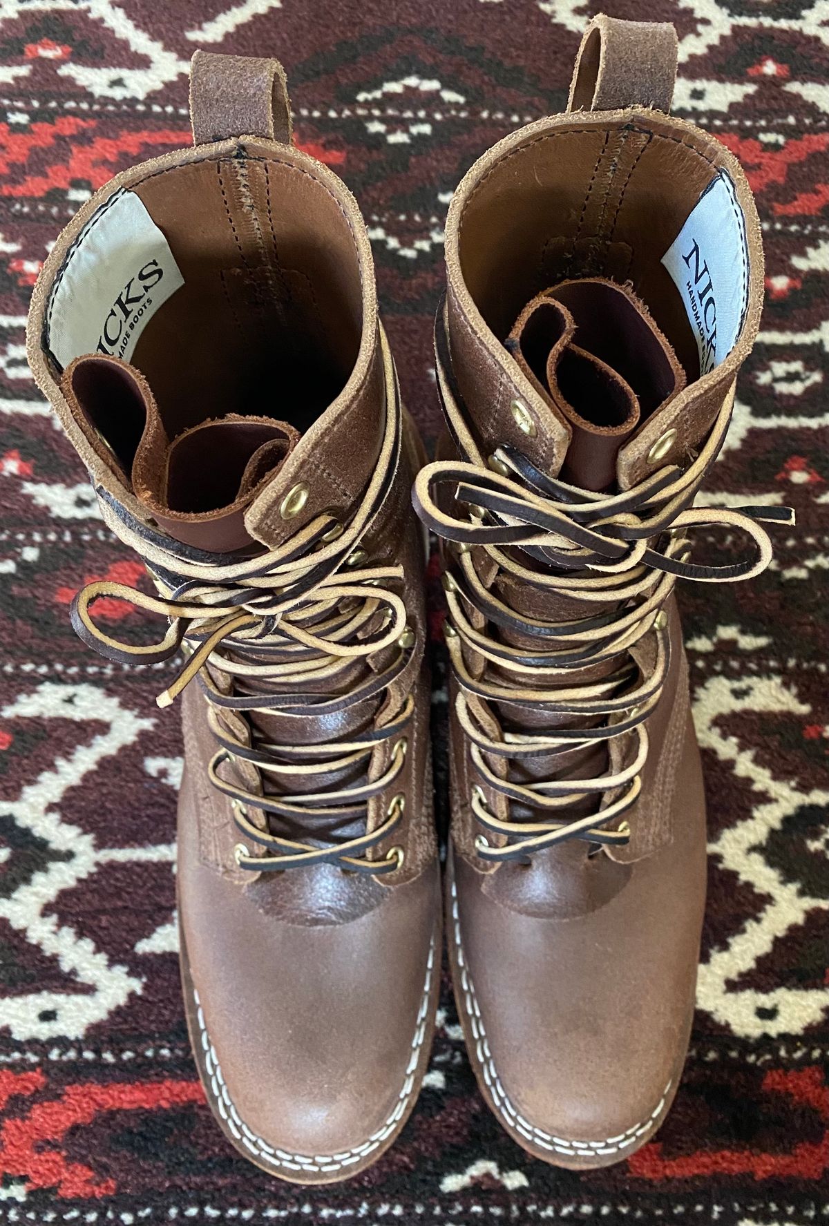 Photo by CJBennett411 on October 1, 2023 of the Nicks Unknown Model in Horween Brown Waxed Flesh.