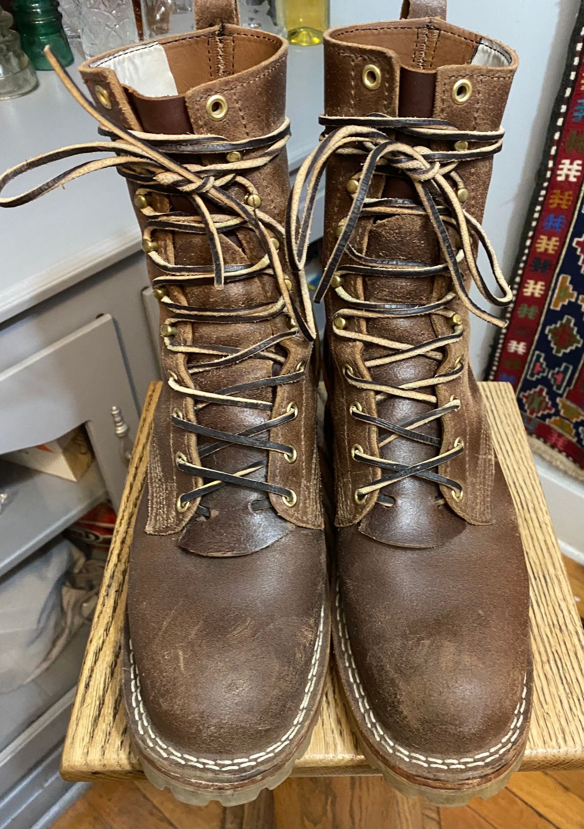 Photo by CJBennett411 on November 6, 2023 of the Nicks Unknown Model in Horween Brown Waxed Flesh.