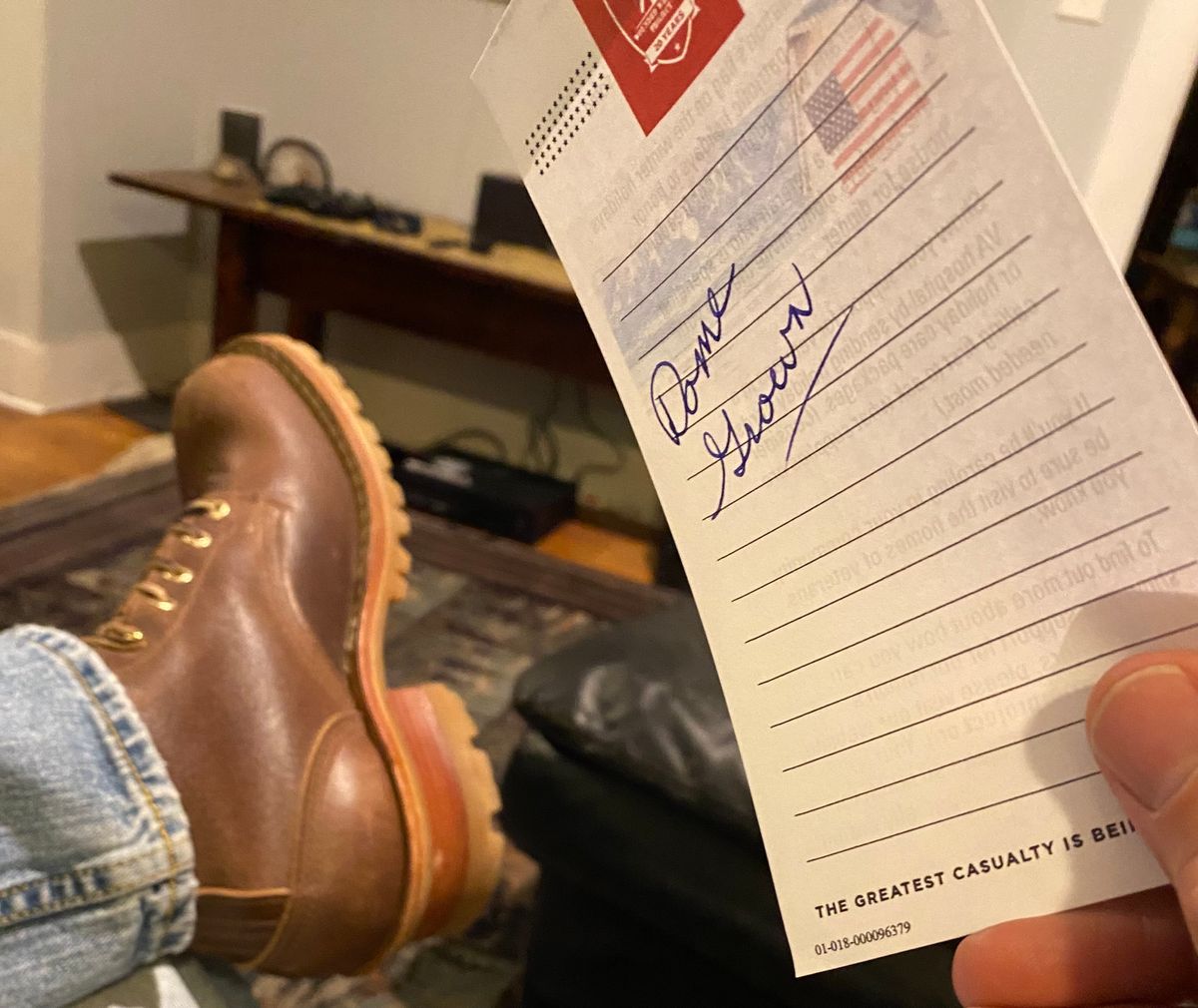 Photo by CJBennett411 on November 6, 2023 of the Nicks Unknown Model in Horween Brown Waxed Flesh.