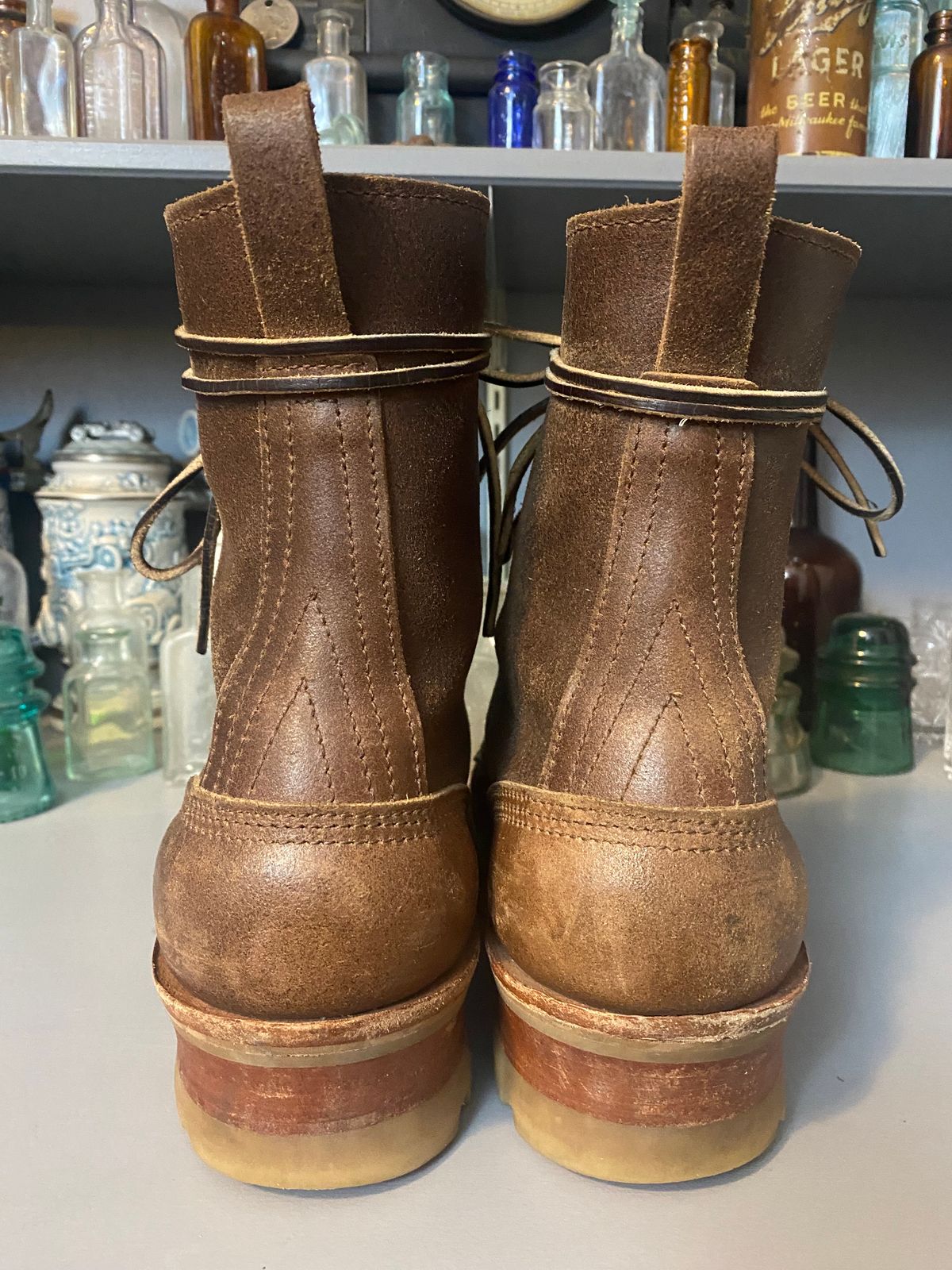Photo by CJBennett411 on December 4, 2023 of the Nicks Unknown Model in Horween Brown Waxed Flesh.