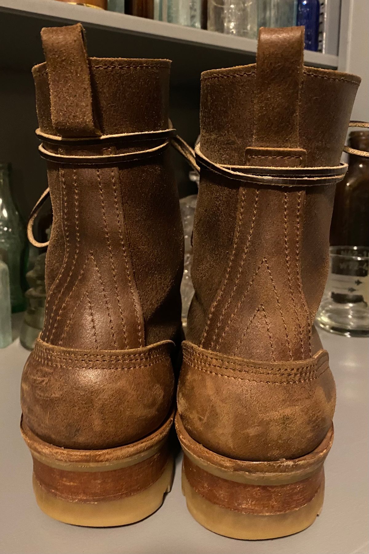 Photo by CJBennett411 on January 3, 2024 of the Nicks Unknown Model in Horween Brown Waxed Flesh.