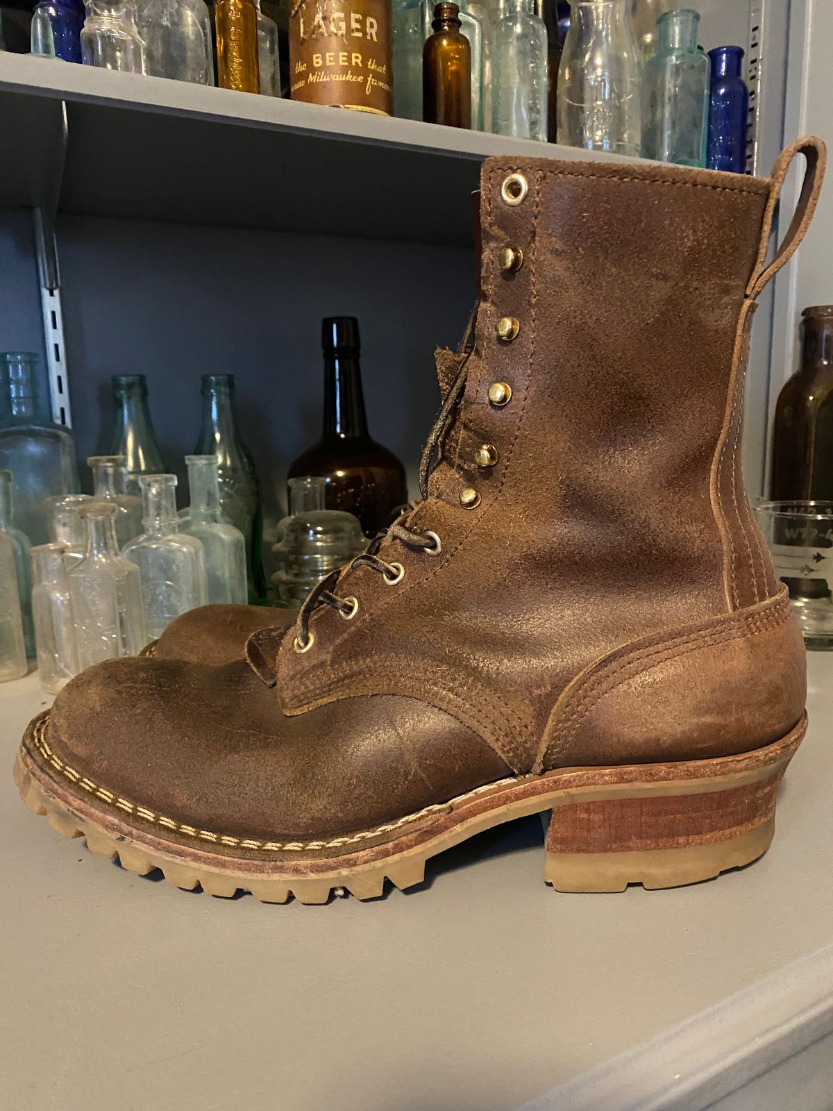 Photo by CJBennett411 on April 2, 2024 of the Nicks Unknown Model in Horween Brown Waxed Flesh.