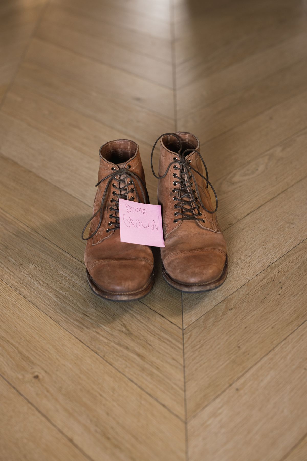 Photo by PatinaTurner on November 3, 2023 of the Viberg Service Boot BCT in Horween Natural Crust Double Cordovan.