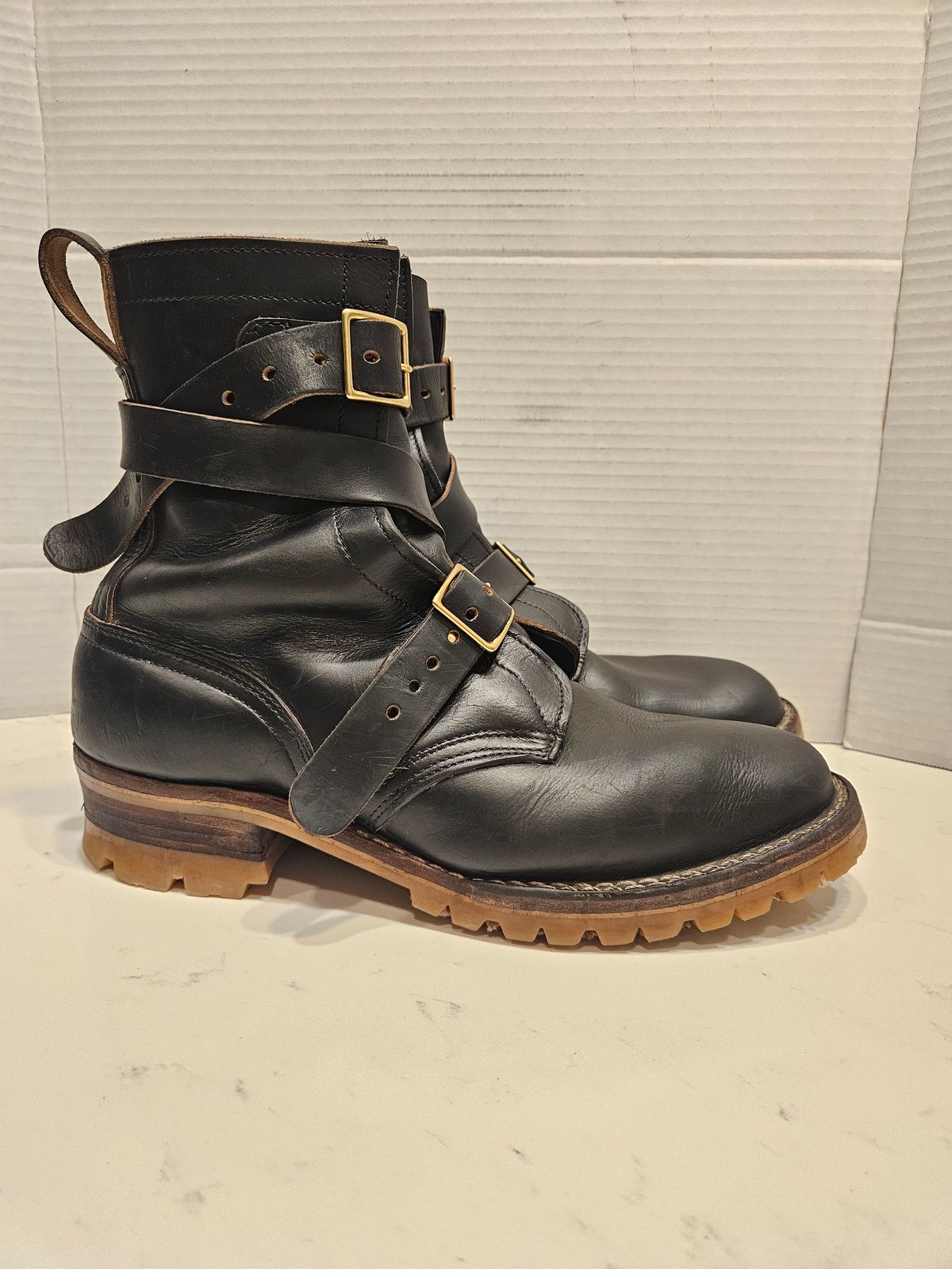 Photo by Mobius_Mustache on November 4, 2025 of the Nicks TankerPro in Horween Black Chromexcel.