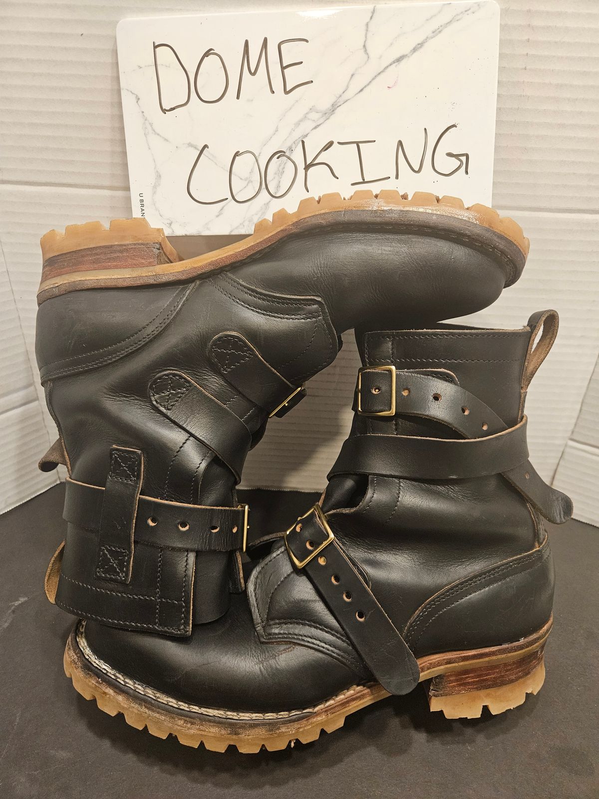 Photo by Mobius_Mustache on November 4, 2025 of the Nicks TankerPro in Horween Black Chromexcel.