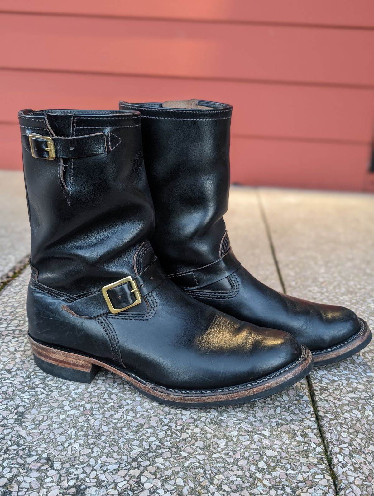 Photo by GrievanceMachinery on March 6, 2024 of the Wesco Mister Lou in Horween Black Chromexcel Horsehide.