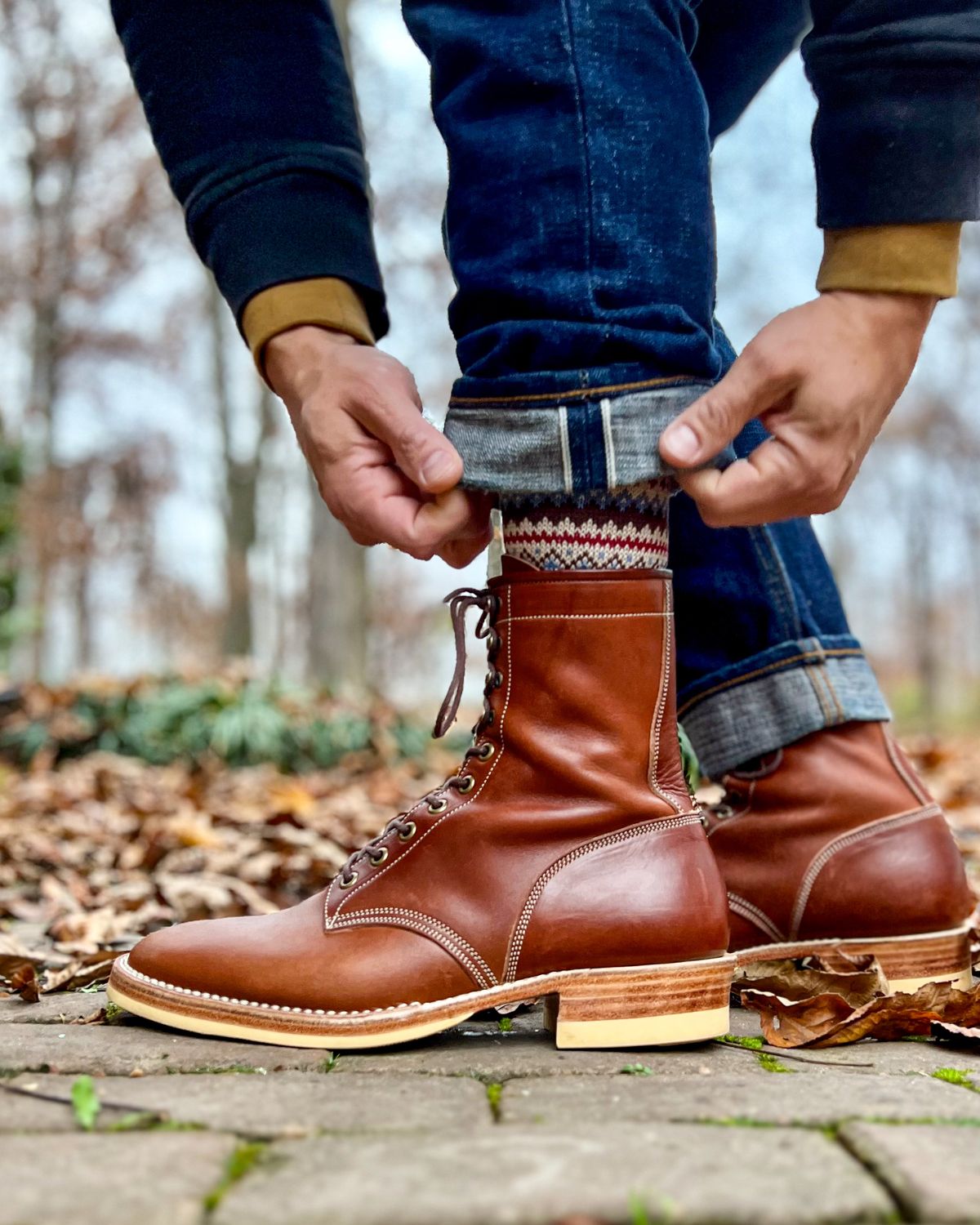 Photo by farmers_mums_ on November 6, 2023 of the Onderhoud SVC02 Packer Boot in Wickett & Craig Medium Brown Traditional Harness.