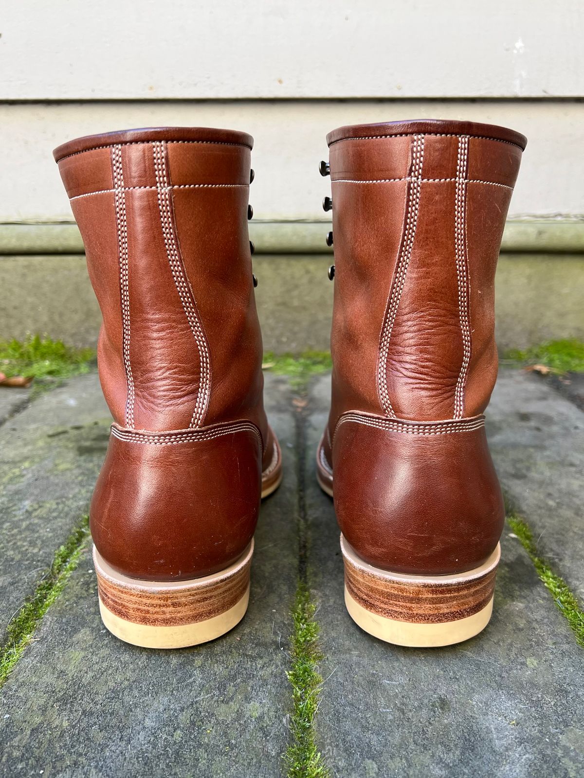 Photo by farmers_mums_ on November 6, 2023 of the Onderhoud SVC02 Packer Boot in Wickett & Craig Medium Brown Traditional Harness.