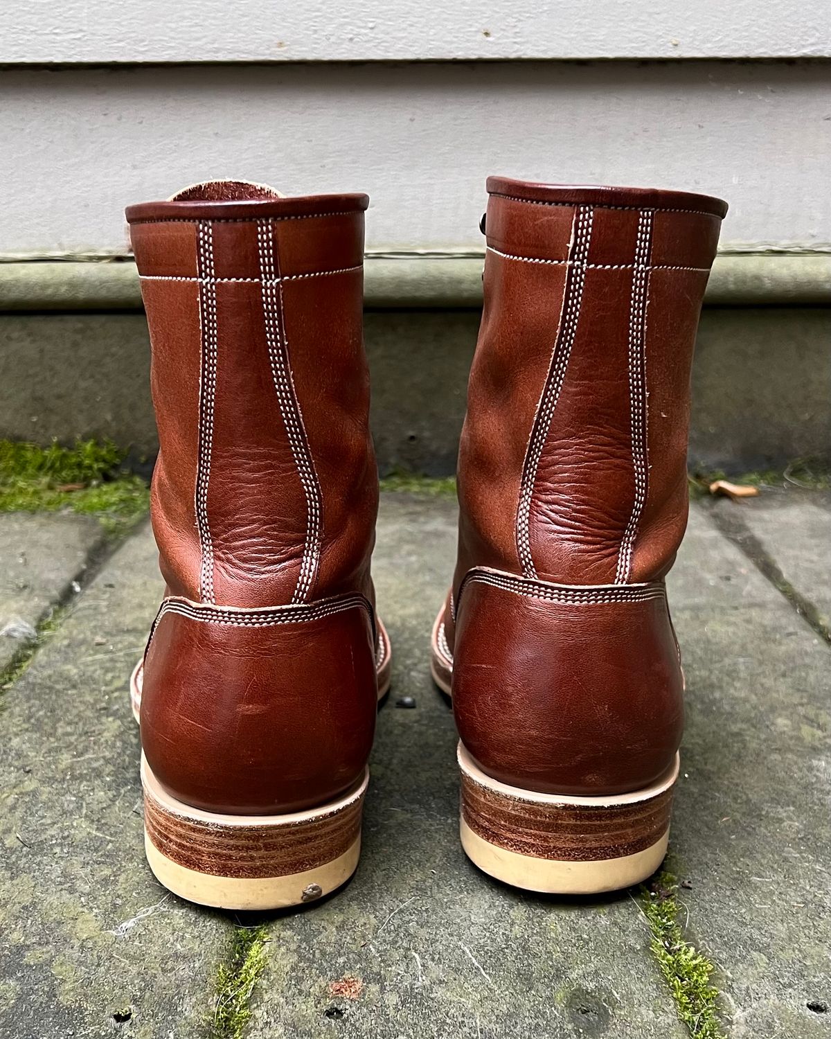 Photo by farmers_mums_ on December 4, 2023 of the Onderhoud SVC02 Packer Boot in Wickett & Craig Medium Brown Traditional Harness.