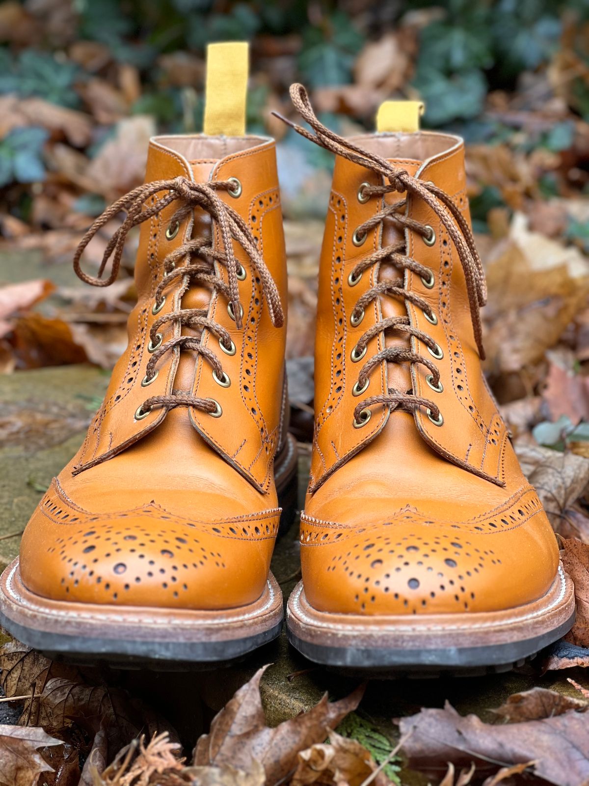 Photo by Mr_Fahrenheit451 on January 4, 2023 of the Tricker's Stow Country Boot in Acorn Antique.