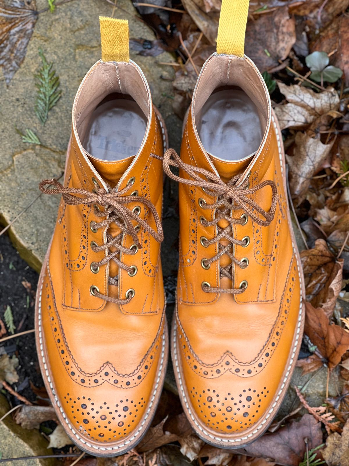 Photo by Mr_Fahrenheit451 on January 4, 2023 of the Tricker's Stow Country Boot in Acorn Antique.