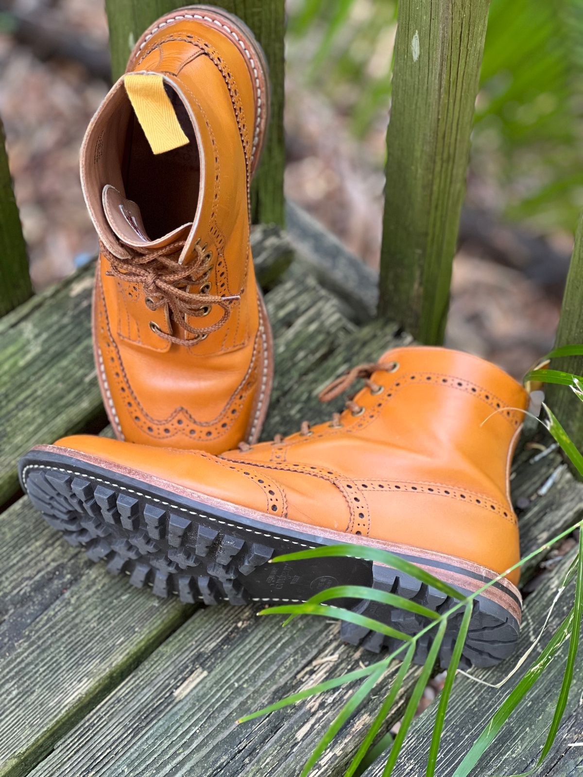 Photo by Mr_Fahrenheit451 on April 3, 2023 of the Tricker's Stow Country Boot in Acorn Antique.